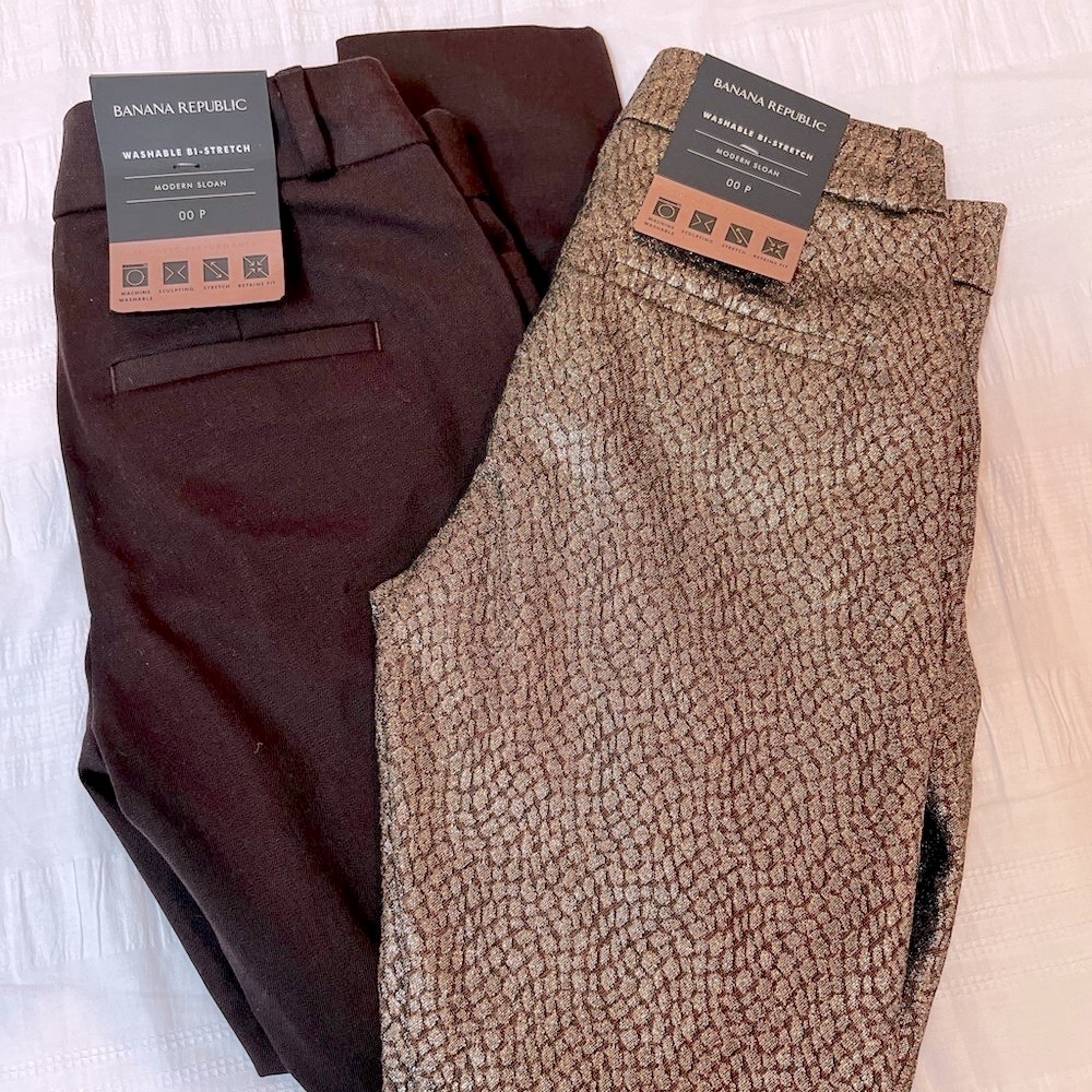 Lot- two Banana Republic Sloan gold Pants 00P NWT